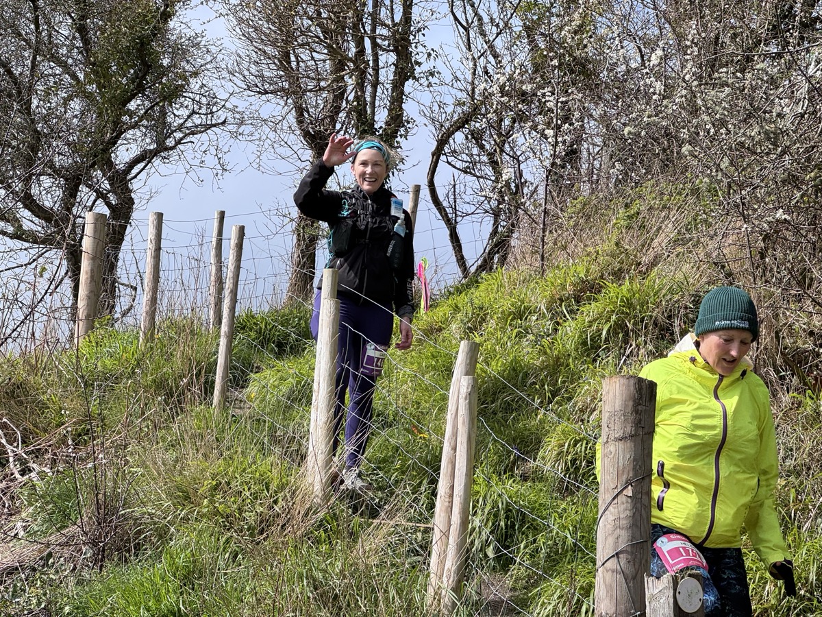 Runners on the She Ultra course on the Llyn Peninsula hillside